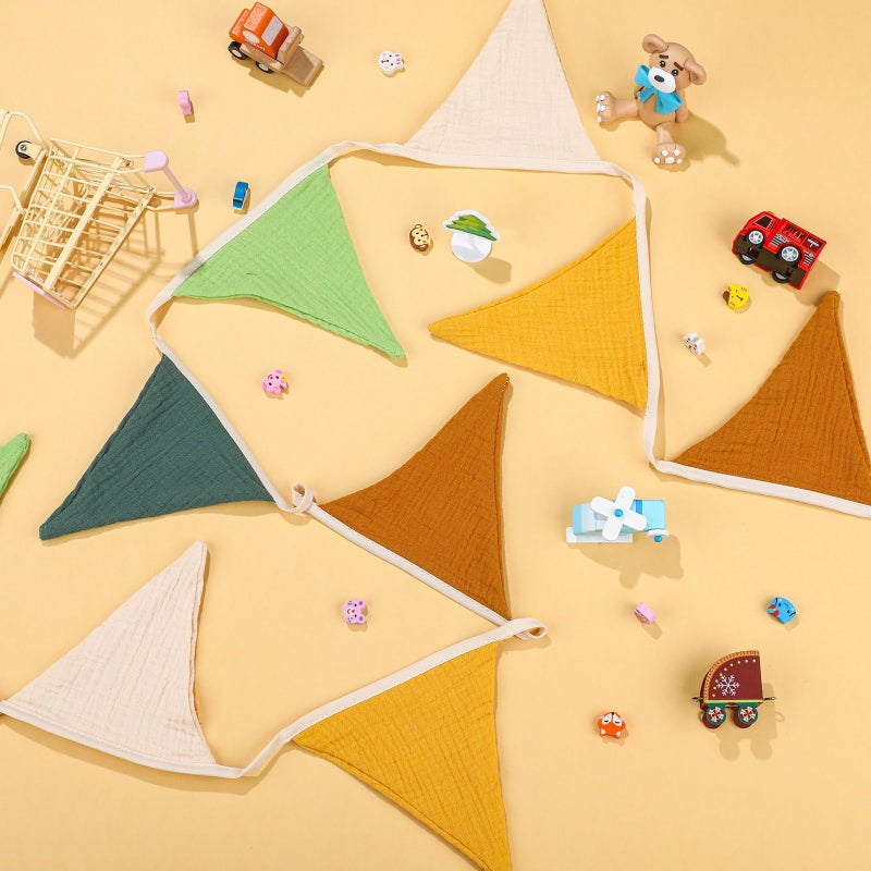 Oudain 15.5 ft Pennant Banner Flags  2 Pcs Nursery Garland Triangle Bunting Flag Baby Banner for Nursery Decor Baby Birthday Boho Wedding Shower Party Event  Each 7.75 ft(Fresh Color) - Image 5