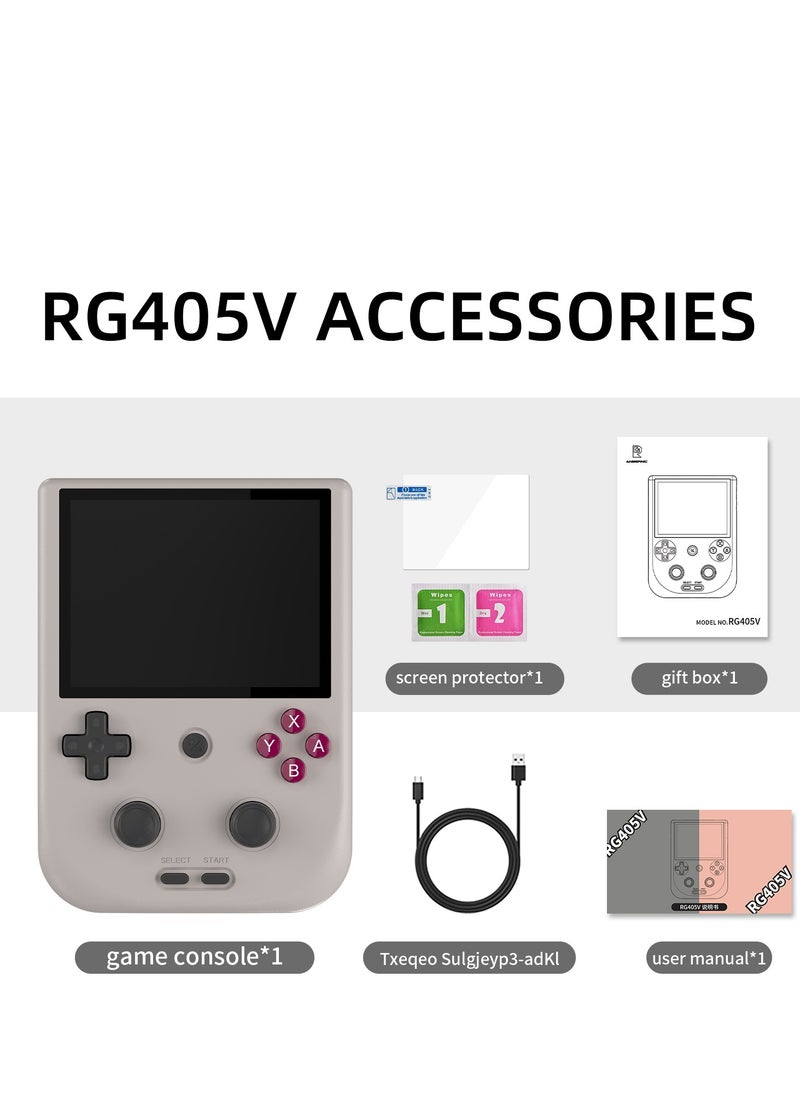 ANBERNIC  - RG405V Retro Handheld Game Console, Unisoc Tiger T618 Android 12 System 4.0 Inch IPS Touch Screen Support 5G WiFi Bluetooth 5.0 with 128G TF Card 3172 Games 5500mAh Battery - Image 1
