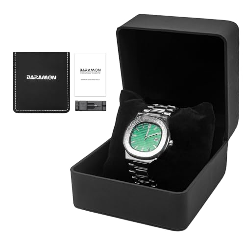 BARAMON Wrist Watches for Men, Nautilus Stainless Steel Quartz Movement Date Luxury Style Men's Luminous Hands Casual Business Watches - Image 4