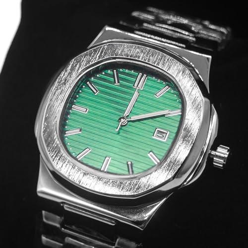 BARAMON Wrist Watches for Men, Nautilus Stainless Steel Quartz Movement Date Luxury Style Men's Luminous Hands Casual Business Watches - Image 5