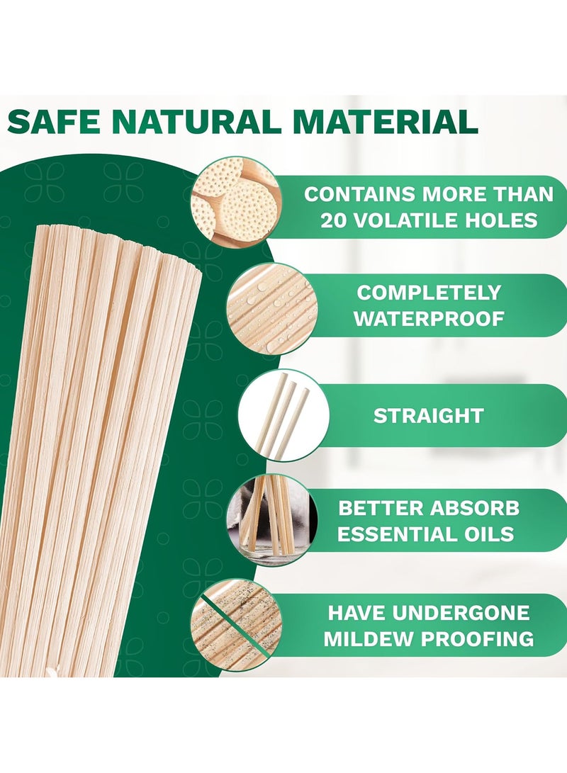 Reed Diffuser Sticks, 100Pcs 20cmx3mm Natural Rattan Essential Oil Aroma Diffuser Sticks, Fibre Reed Replacement Refill Sticks, Aromatherapy Diffusers for SPA Bed Room Home and Office (White) - Image 3