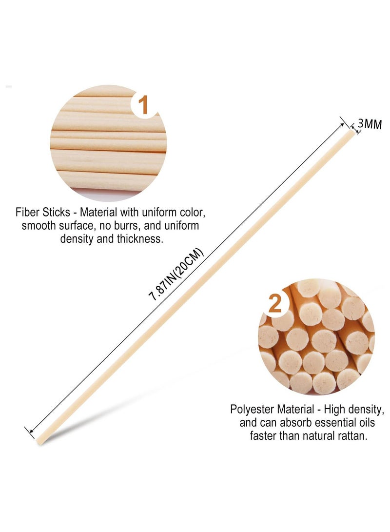 Reed Diffuser Sticks, 100Pcs 20cmx3mm Natural Rattan Essential Oil Aroma Diffuser Sticks, Fibre Reed Replacement Refill Sticks, Aromatherapy Diffusers for SPA Bed Room Home and Office (White) - Image 5