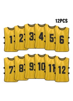 Y&D Sports Pinnies Numbered Practice Vest Pennies For Soccer Basketball Jersey Bibs,Set Of 12 Youth Adults Team  - Image 1