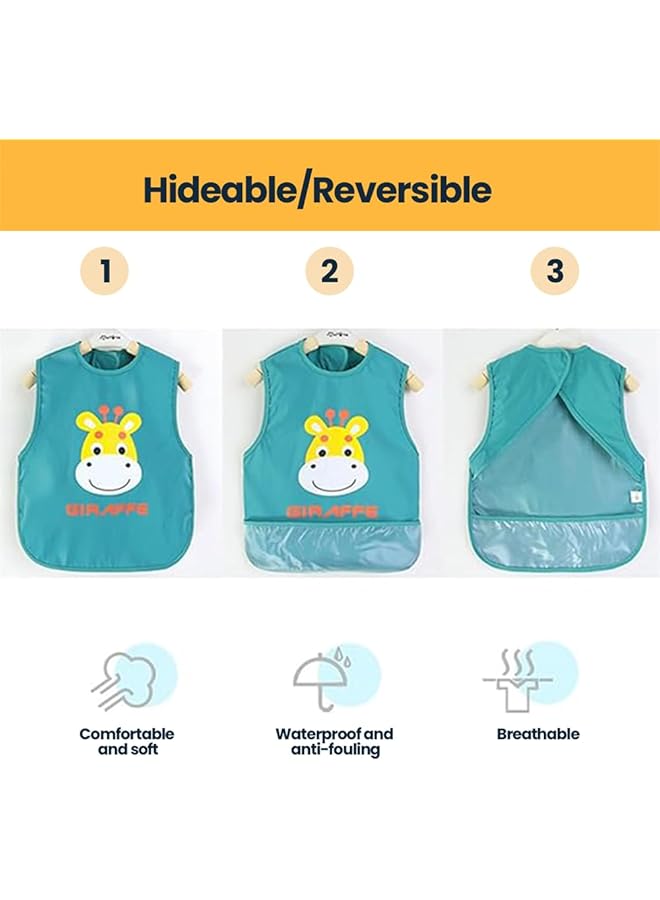 YARDHOBI 3 Pack Mess Proof Baby Bib Waterproof Baby Bibs For Eating Lightweight Baby Bib With Food Catcher Waterproof Bibs For Baby Boys Baby Girls Feeding Bibs Drool Bibs Machine Washable - Image 2