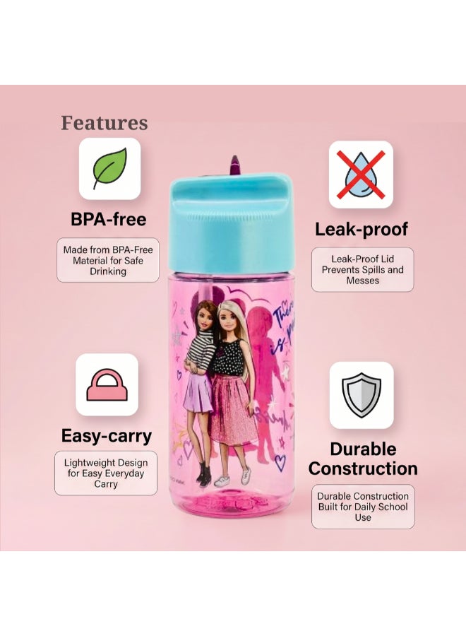 Stor Barbie Ecozen Hydro Water Bottle for Kids – 430ml BPA-Free Leakproof Sipper Bottle with Durable Ecozen Material, Lightweight School Water Bottle for Daily Hydration, Travel & Outdoor Use - Image 4