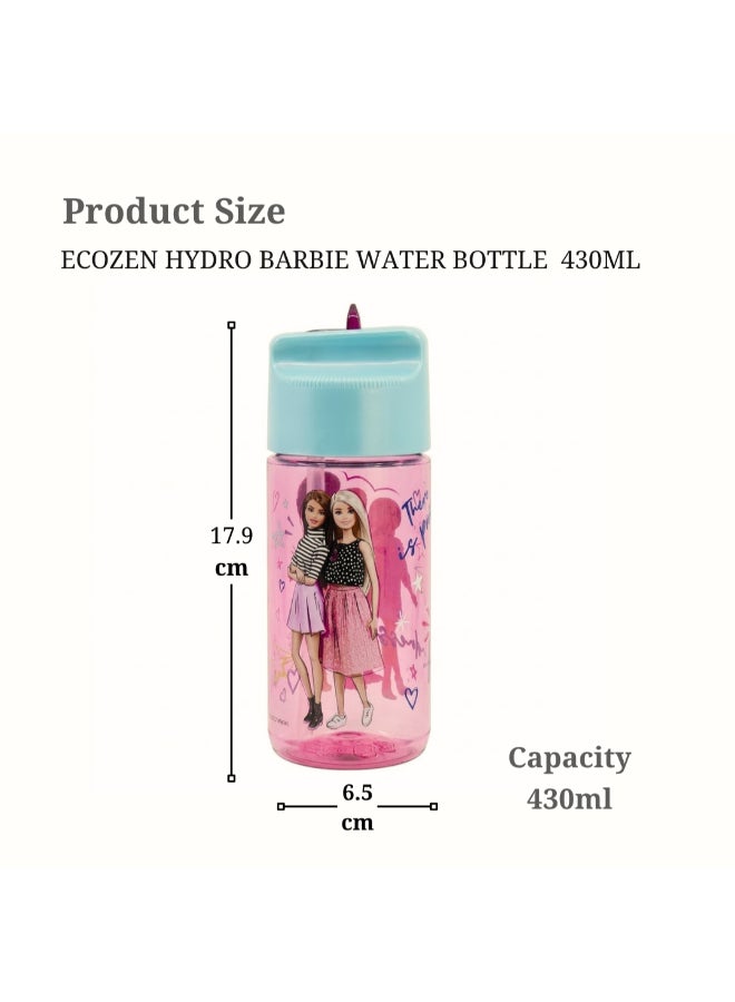 Stor Barbie Ecozen Hydro Water Bottle for Kids – 430ml BPA-Free Leakproof Sipper Bottle with Durable Ecozen Material, Lightweight School Water Bottle for Daily Hydration, Travel & Outdoor Use - Image 2