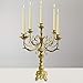 BSTGIFTS Metal Candelabra - 5 Arms Candle Holders - Candlestick Holders for 1/2-1 inch Taper Candles, 17Inch Tall (Gold) - Image 2