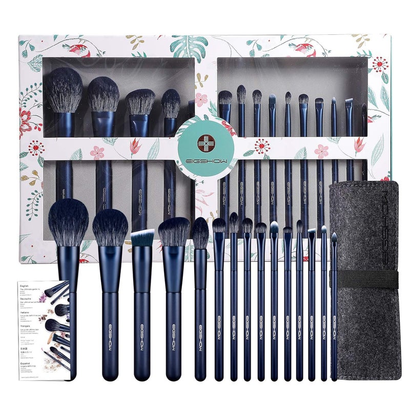 EIGSHOW Makeup Brush Set EIGSHOW Professional Makeup Brushes Kit Foundation Powder Concealers Eye Shadows Makeup 15 Piece for Eye Face Liquid Cream Cosmetics Brushes Kit GIFT BLUE - Image 1