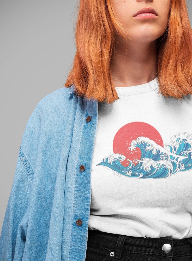 MERCH Japanese Wave Ocean Printed T-Shirt - Image 3