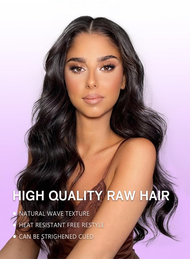 BINF V Part Wig Human Hair Body Wave Upgrade U Part Human Hair Wig with Clip Vpart Half Wig Glueless Wigs for Women No Sew in No Glue No Leave Out Beginner Friendly Natural Color 16 inch - Image 3