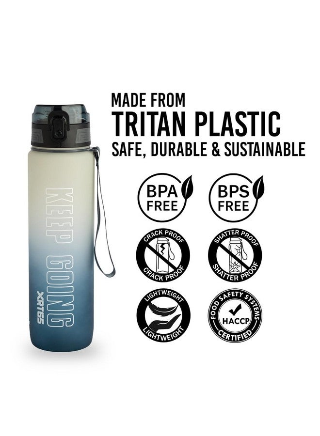 XRT65 Sipper Watter Bottle 1 Ltr, Unbreakable, Leakproof Sipper Water Bottle for Adults, Motivational water bottle for Gym office home, BPA-Free Non-toxic,with Cleaning Brush & Strap (White + Montana) - Image 3
