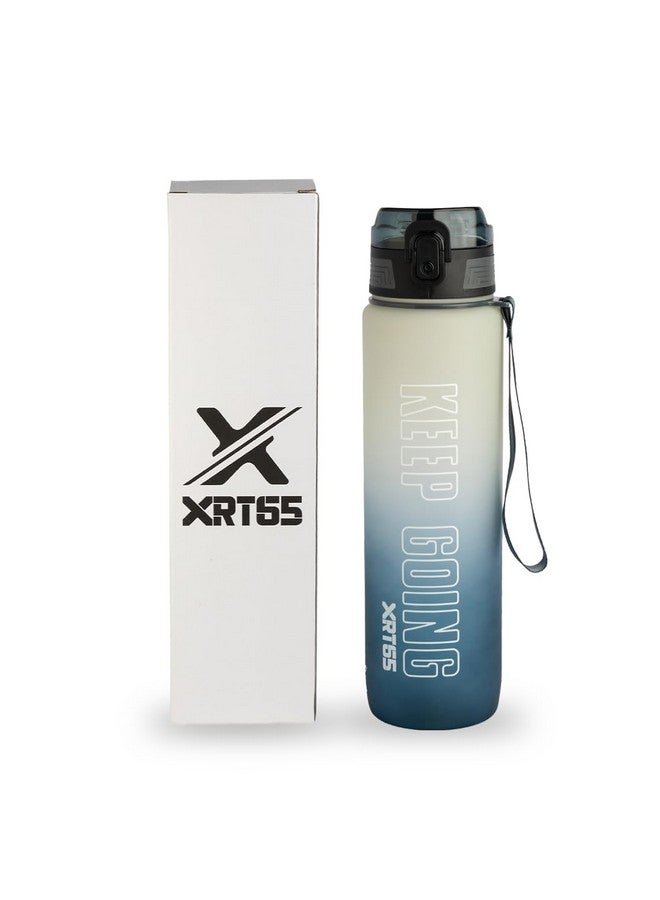 XRT65 Sipper Watter Bottle 1 Ltr, Unbreakable, Leakproof Sipper Water Bottle for Adults, Motivational water bottle for Gym office home, BPA-Free Non-toxic,with Cleaning Brush & Strap (White + Montana) - Image 1