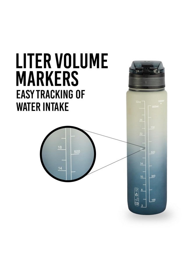 XRT65 Sipper Watter Bottle 1 Ltr, Unbreakable, Leakproof Sipper Water Bottle for Adults, Motivational water bottle for Gym office home, BPA-Free Non-toxic,with Cleaning Brush & Strap (White + Montana) - Image 4