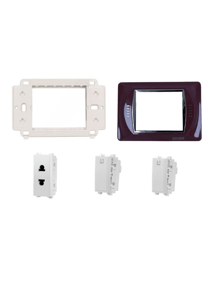 Sanchi Complete Electrical Kit: American Socket Sh 1114, Defoamer Switch Sh 1102 (2Pcs), Triple Chassis, Class A Brick Washer.