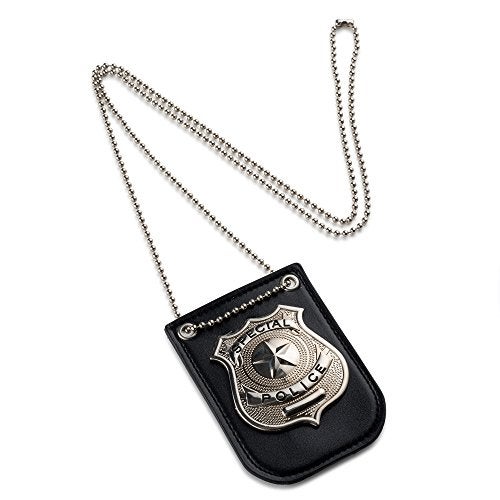 Dress Up America Police Badge for Kids Pretend Play PD Badge with Chain Belt Clip - Image 1