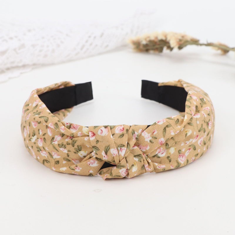 DRESHOW Headbands for Women and Girls Flower Printed Knotted Plastic Head Band Fashion Boho Wide Hairbands Non Slip Hair Accessories 4 Pcs - Image 4