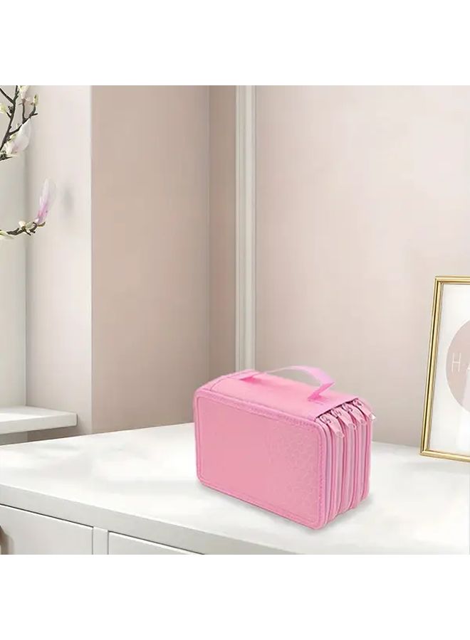 Black Portable Four Tier Pencil Organizer With Zipper For Coloring Pens Painting Brushes - Image 2
