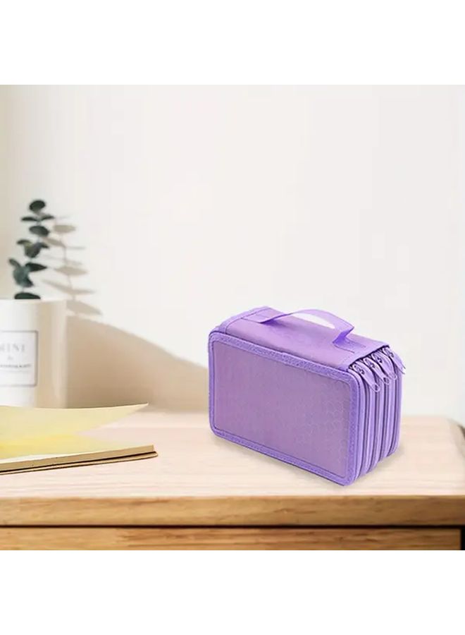 Black Portable Four Tier Pencil Organizer With Zipper For Coloring Pens Painting Brushes - Image 4