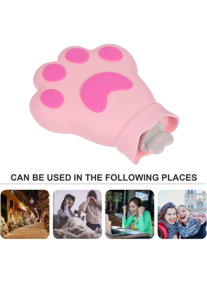 klarako 250ML Hot Water Bottle Cat Paw Shaped Silicone Hot Water Bag Hand Warmer Water Bag for Neck Shoulders Feet Warmer Menstrual Cramps Hot Cold Therapy - Image 2