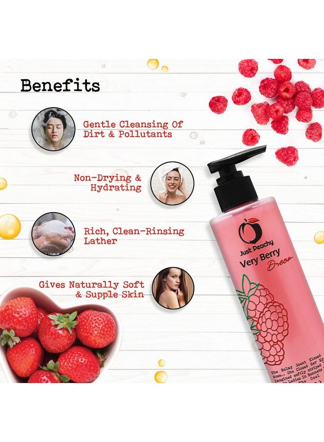 Just Peachy "Very Berry Dream" Body Wash ; Bath & Shower Cream Wash ; Free From Sulfate & Paraben ; Enriched With Raspberry Strawberry & Vitamin E ; 100% Vegan 250Ml - Image 3