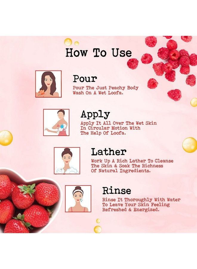 Just Peachy "Very Berry Dream" Body Wash ; Bath & Shower Cream Wash ; Free From Sulfate & Paraben ; Enriched With Raspberry Strawberry & Vitamin E ; 100% Vegan 250Ml - Image 4