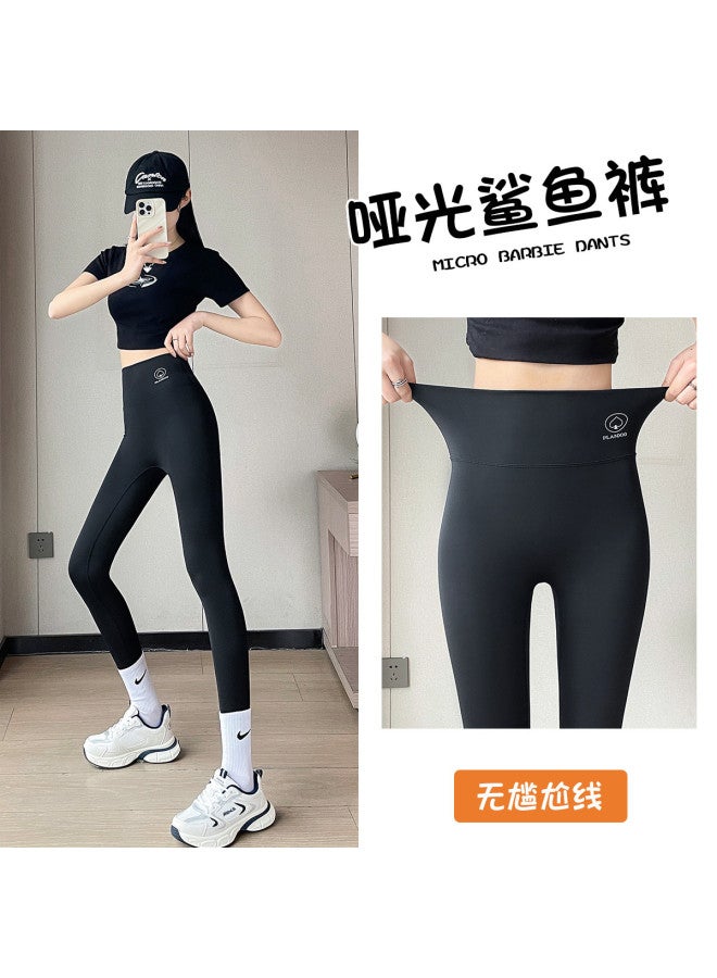 PLANDOO Bargain Women'S High-Waist Tummy Control Shark Leggings, Spring/Autumn Wear, 9/8 Length Ankle Fitness Yoga Pants For Casual Or Exercise - Image 3