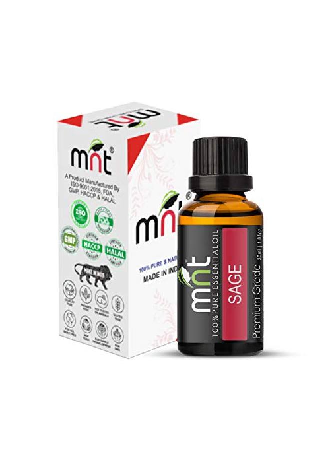MNT Sage Essential Oil 100% Pure l & Therapeutic Grade For Aromatherapy Skin Acne & Hair Growth (30ML) - Image 3
