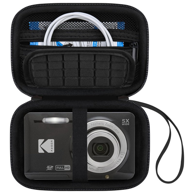 Canboc Carrying Case for KODAK PIXPRO FZ55/ FZ45/ FZ43/ FZ53 16MP Digital Camera, Video Vlogging Camera Bag, Zipper Mesh Pocket fit Cable, Black (Case Only) - Image 1