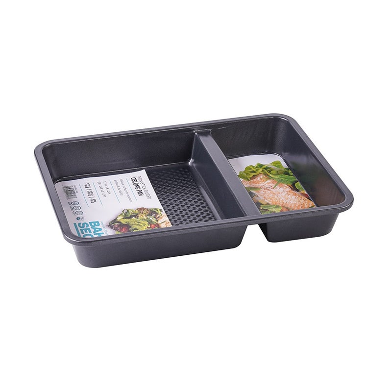 Baker's Secret Baker’s Secret 2‑Compartment Non‑Stick Oblong Pan – Durable Cookware for Baking, Roasting & Meal Preperation - Image 1