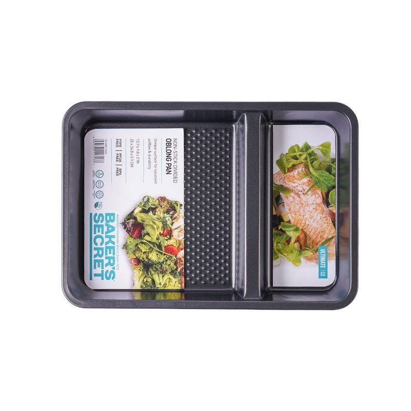 Baker's Secret Baker’s Secret 2‑Compartment Non‑Stick Oblong Pan – Durable Cookware for Baking, Roasting & Meal Preperation - Image 3