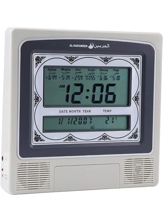 Raxoom Clock, Prayer Times Table Clock Muslim Azan Clock, Muslim Digital Alarm with Instruction Manual and Pen, Digital Muslim Prayer Alarm Athan Islamic for Prayer - Image 1