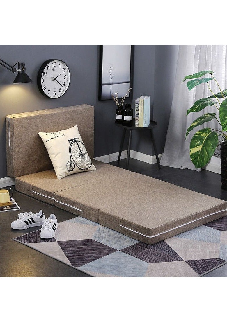 XiuWoo Portable 4-Folding Thick Foam Mattress, Foldable Bed, Guest Beds, Portable Bed, Topper Guest Mat, Sleeping Pad, Floor Nap with Breathable & Washable Cover  - Image 1