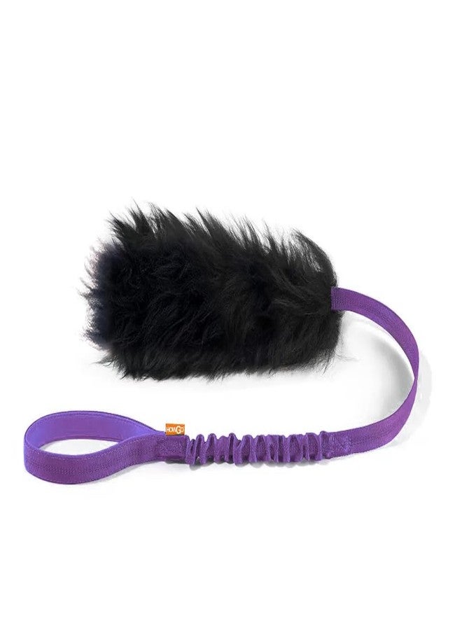 HOWGO Dog Rope Toy,Dog Bungee Chaser Toy 100% Sheepskin,Sheep Smell Tug Toy for All Breeds (Purple, Large) - Image 1