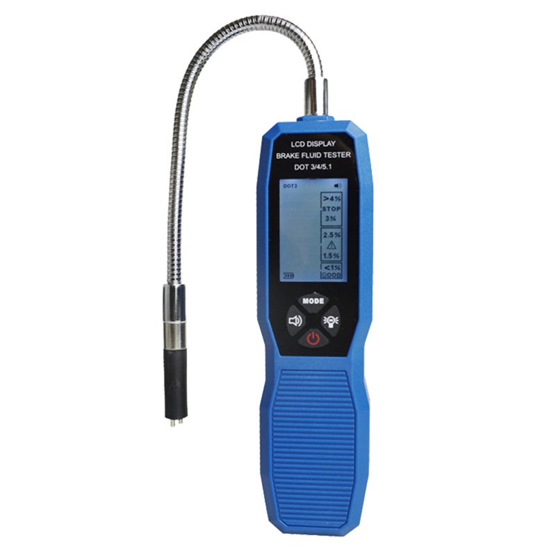 سائل الفرامل الفاحص، شاشة LCD رقمية فاحص سائل الفرامل DOT3 DOT4 DOT5.1 فاحص مع تنبيه صوتي مسبار مرن حقيبة تخزين 4 بطاريات AAA - Image 1