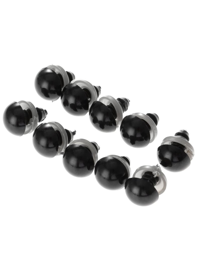 Dophee 100Pcs Black Plastic Safety Eyes with Washers Craft Eyes for Crochet Puppet Plush Stuffed Animals Making 12mm 