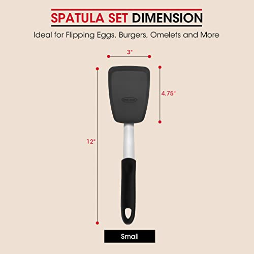Unicook Flexible Silicone Spatula, Turner, 600F Heat Resistant, Ideal for Flipping Eggs, Burgers, Crepes and More, Small - Image 2