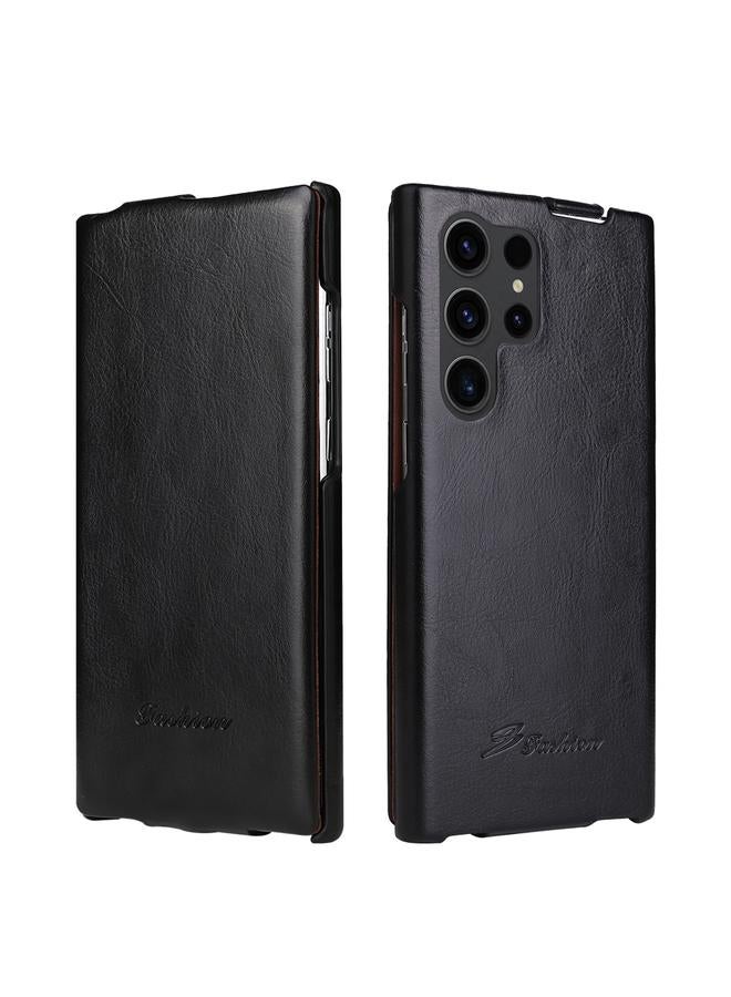 Case For Samsung Galaxy S24 Ultra 5G Fierre Shann 64 Texture Vertical Flip PU Leather Phone Case