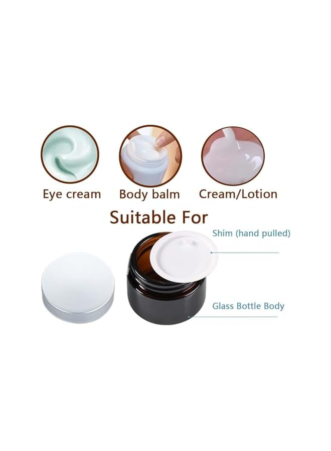 The Bros Amber Glass Jars, 4-Pack Glass Jars with Lids, Lotion Container with Silver Lid For Body Butter, Ointment, Lotion, etc (Silver lid, 4 oz) - Image 5