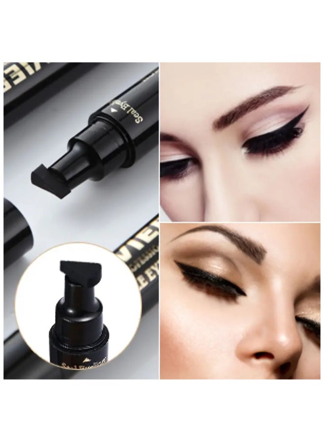 Avierll 2 in 1 Winged Eyeliner Stamp , Waterproof Long Lasting Quick Flick Wingliner, Lasting Smudgeproof Natural Cat Eye Liquid Eye Liner Black(Small Triangle)  - Image 4