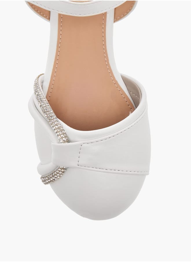Flora Bella By Shoexpress Girls Embellished Strap Sandals with Hook and Loop Closure  - Image 3