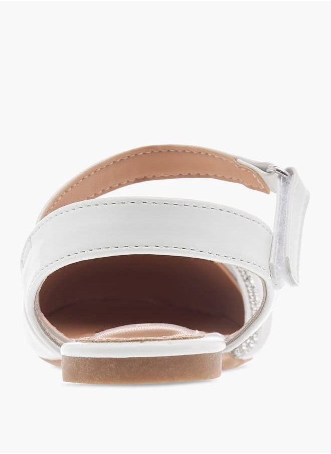 Flora Bella By Shoexpress Girls Embellished Strap Sandals with Hook and Loop Closure  - Image 4