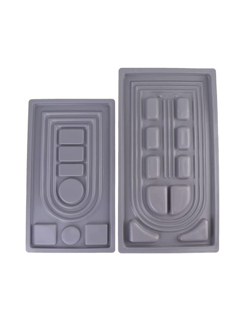 SYOSI Bead Board, Large Bead Design Board 3 U-Shape and 3 Straight Channels 16"-19" Bracelet Design Board Flocked Bead Board Mats Necklace Beading Jewelry Organizer Tray DIY Jewelry Making Tray 2Pack  - Image 4