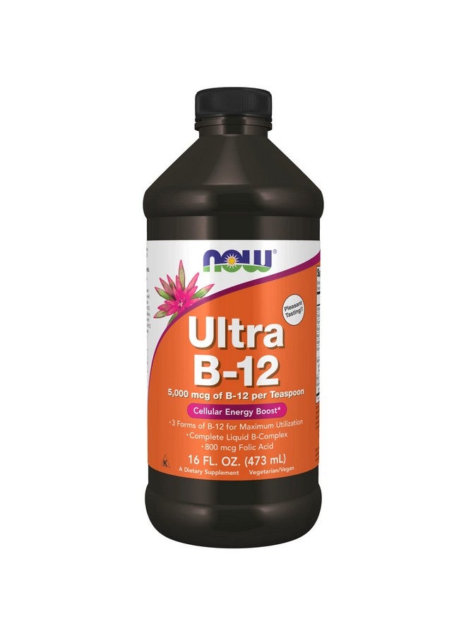 now Supplements Ultra B12 Liquid 800 Mcg Folic Acid Cellular Energy Production* 16Ounce - Image 1