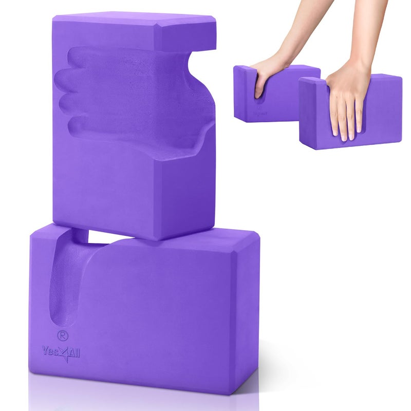 Yes4All Yoga Blocks 2 Pack Push Up Blocks Accessories, Comfort Wrist Support Equipment for Women Men Beginners, EVA Foam Brick for Grip Strength Balance Fitness and Exercise - Image 1
