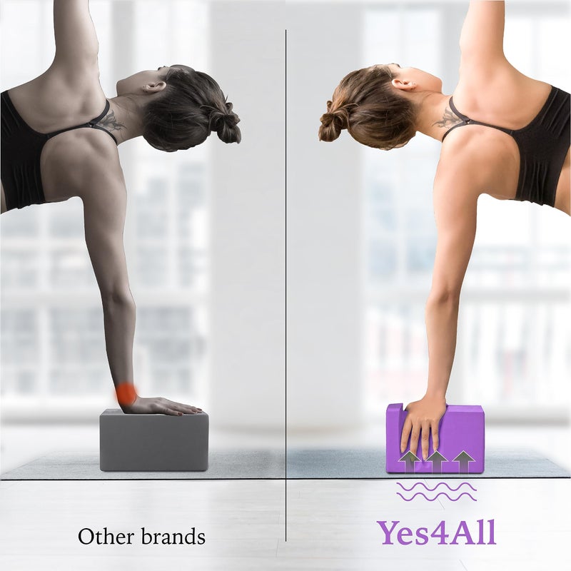 Yes4All Yoga Blocks 2 Pack Push Up Blocks Accessories, Comfort Wrist Support Equipment for Women Men Beginners, EVA Foam Brick for Grip Strength Balance Fitness and Exercise - Image 4