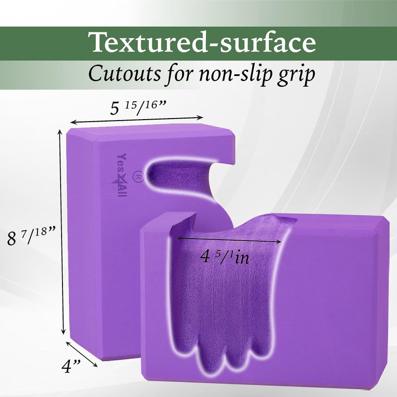 Yes4All Yoga Blocks 2 Pack Push Up Blocks Accessories, Comfort Wrist Support Equipment for Women Men Beginners, EVA Foam Brick for Grip Strength Balance Fitness and Exercise - Image 2
