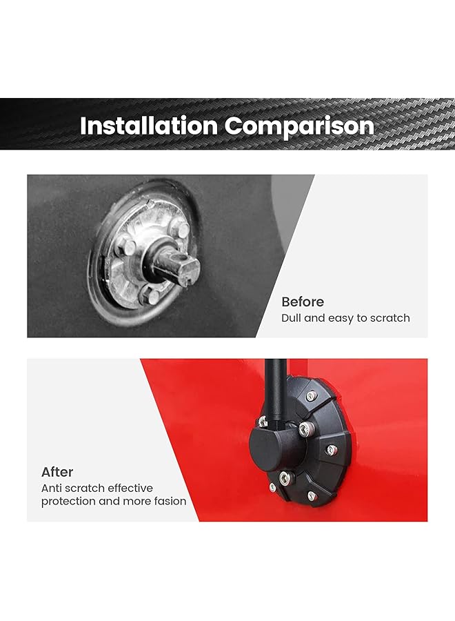 Excefore Antenna Base Cover For Jeep 2007-2022 Wrangler Jk Jku Jl Jlu Gladiator Jt - Steel Abs Antenna Mount Car Aerial Bottom Cover Trim - Image 5