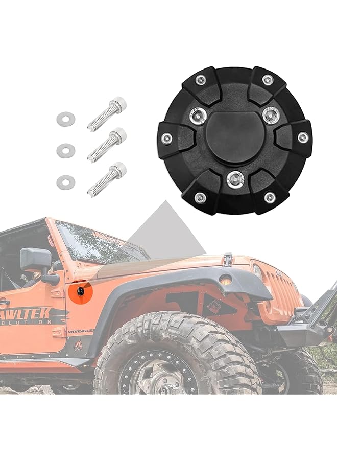 Excefore Antenna Base Cover For Jeep 2007-2022 Wrangler Jk Jku Jl Jlu Gladiator Jt - Steel Abs Antenna Mount Car Aerial Bottom Cover Trim - Image 1