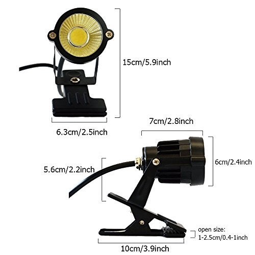 Onerbuy Youngine 1pcs 5W LED Clip on Light Water Resistant Outdoor Blackboard Signboard Lighting Adjustable Desk Stand Arm Lamp with Power Plug (Cool White) - Image 3