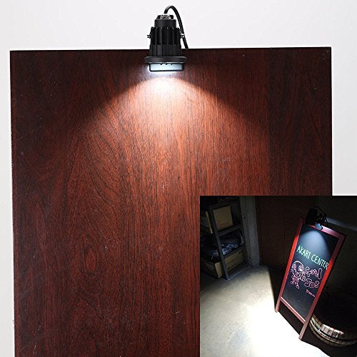 Onerbuy Youngine 1pcs 5W LED Clip on Light Water Resistant Outdoor Blackboard Signboard Lighting Adjustable Desk Stand Arm Lamp with Power Plug (Cool White) - Image 4